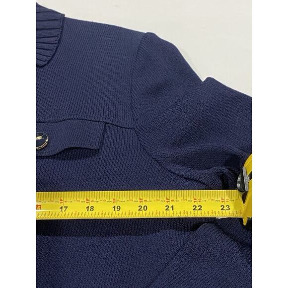 St John Wool Blue Santana Knit Zip Front Jacket Cardigan Size M Worn once - Picture 8 of 8